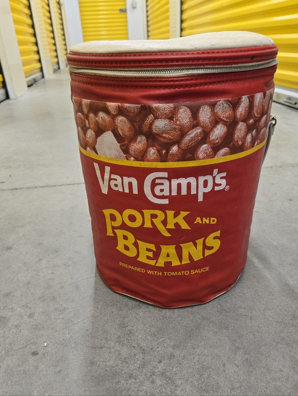 Rare! Giant Vintage 70s Van Camps Pork & Beans Cooler Novelty Bag